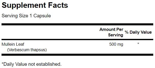 Full Spectrum Mullein Leaf 500 mg - 60 capsules