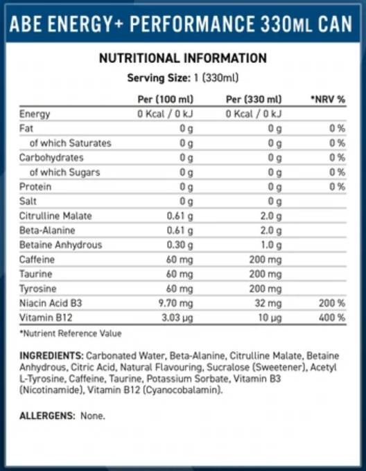 Abe Energy + jõudlus | Kõik must kõik, mis on valmis joodik-330 ml