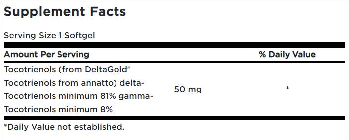 Tocotrienols 50 mg - 60 gel capsules