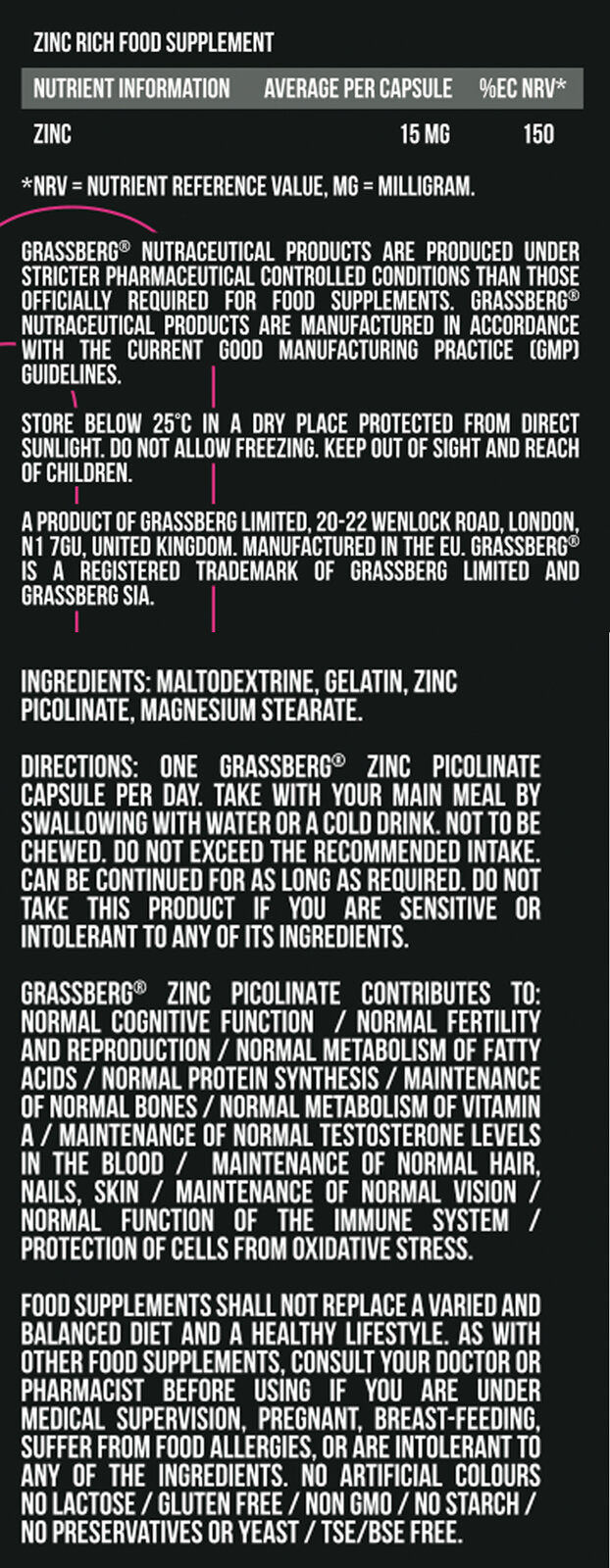 Grasberg zinz pitsinat 15mg - Higg absorbéieren / 60/180 Fallen