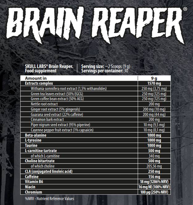 Brain Reaper | Thermogenic Burner Pre -Workout - 270 grams