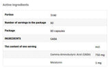 GABA 750 mg | su 1 mg melatonino - 90 kapsulių