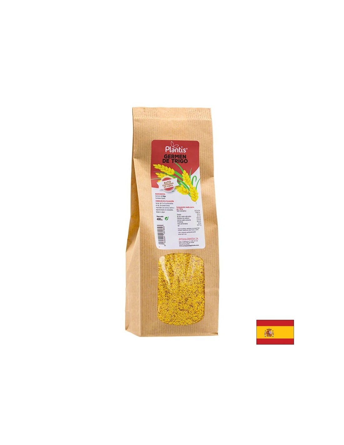 Zarodek pszenicy (surowy) - ogólny efekt wzmocnienia i tonowania - zarodki de Trigo, 400 g