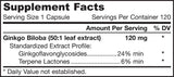 Ginkgo Biloba 120 mg 120 capsules