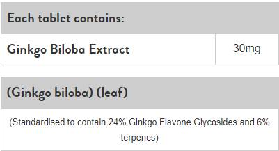 Ginkgo Biloba 30 mg - 120 tobolek
