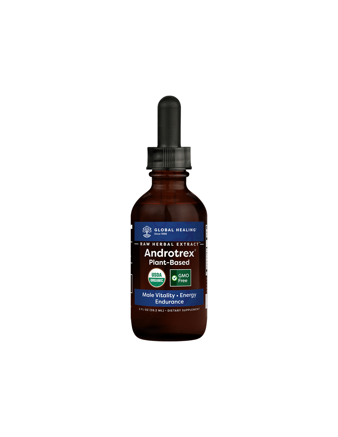 Androtrex® RAW bylinkový extrakt / Bylinná směs pro samčí hormonální rovnováhu, 59,2 ml globálního uzdravení