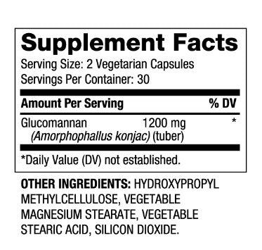 Glucomannan 600 mg/60 tapas