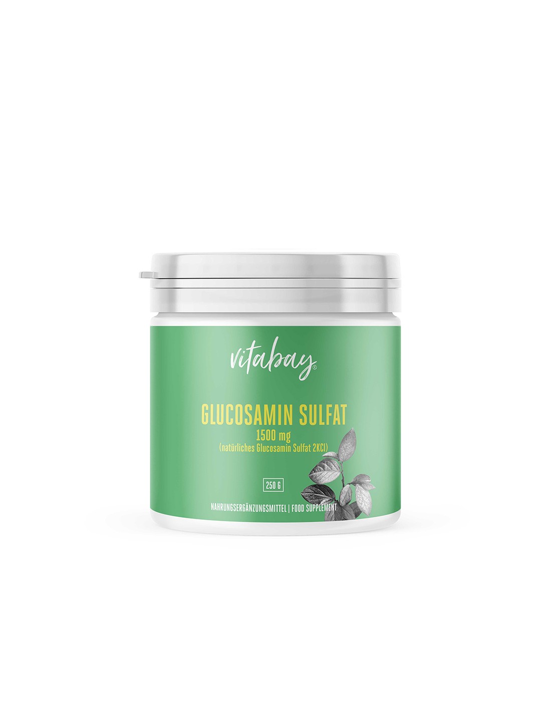 Glucosamin Sulfat 2KCI pulver 250 g - Glucosamine sulfate 1500 mg, 250 g powder Vitabay