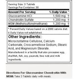 Glucosamina condroitina con MSM - 90 tabletas