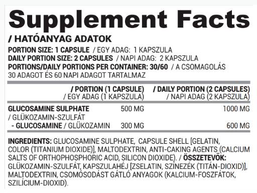 Sulfato de glucosamina 500 mg - 60 cápsulas