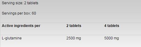 Glutamine 1250 - 120 Tablets