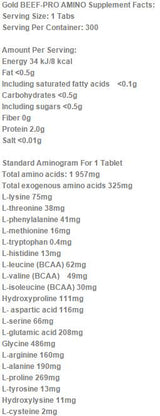Złote wołowiny -Pro Amino Mega Tabs - 300 tabletek