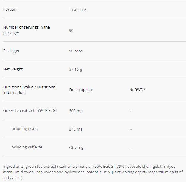 Green Tea | 55% EGCG - 90 capsules
