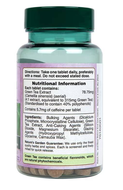 Green Tea Extract 315 mg | Nature's Garden - 200 Tablets
