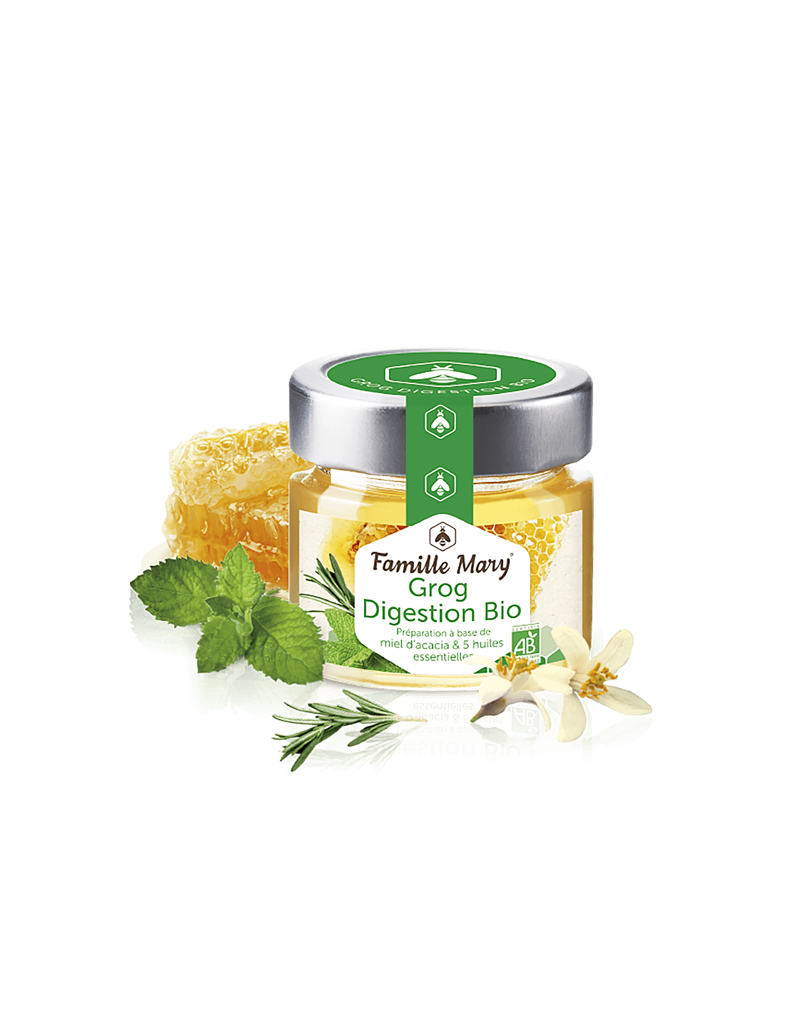 Grog Digestion Bio/Grog for good digestion (with acacia honey and essential oils), 100 g Famille Mary
