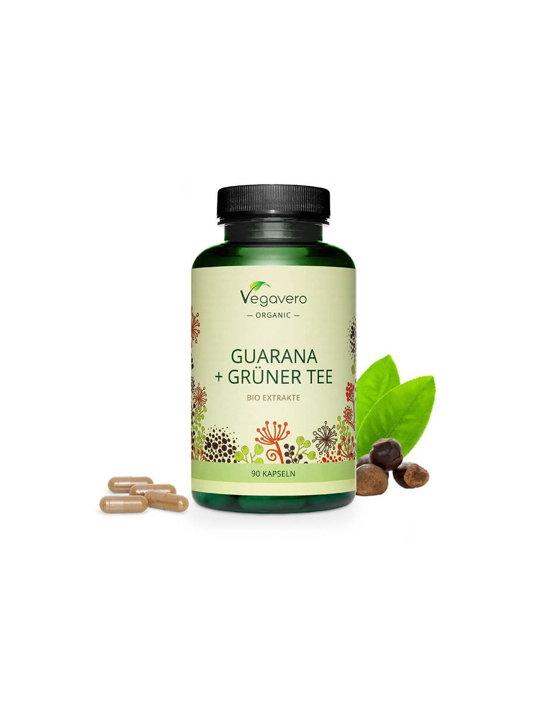 Guarana + Grüner Tee Bio Extrakte - Guarana and green tea extract, 90 Vegavero capsules