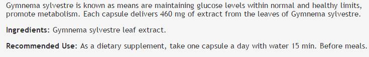 Extracto de gimnema Sylviors 380 mg - 100 cápsulas
