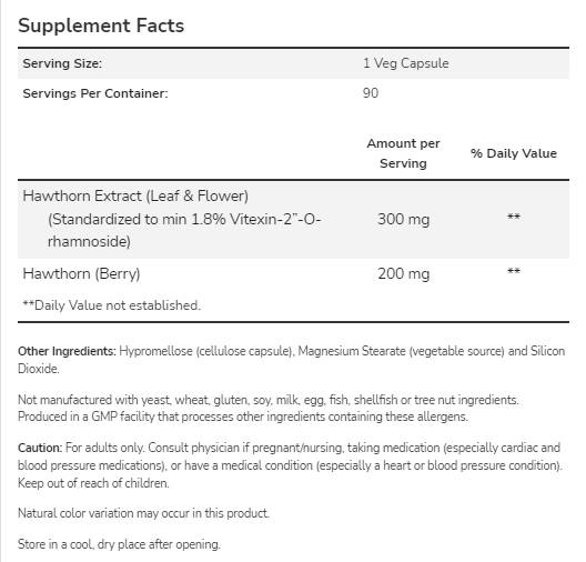 Ekstrakt hawthorn 300 mg - 90 kapsułek
