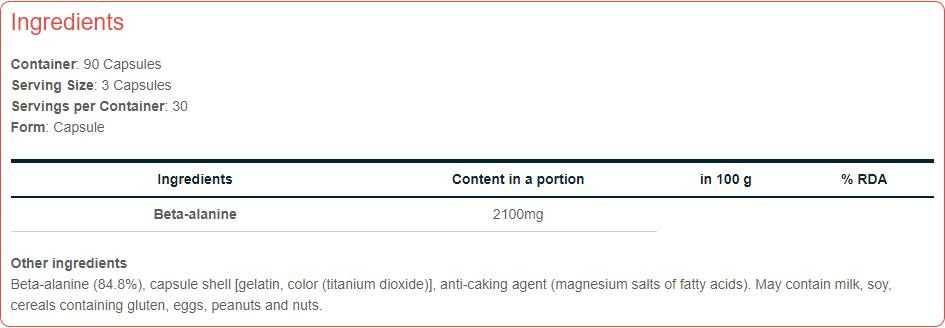 Beta -lanine 700 | Treniruotės stiprintuvas - 90 kapsulių