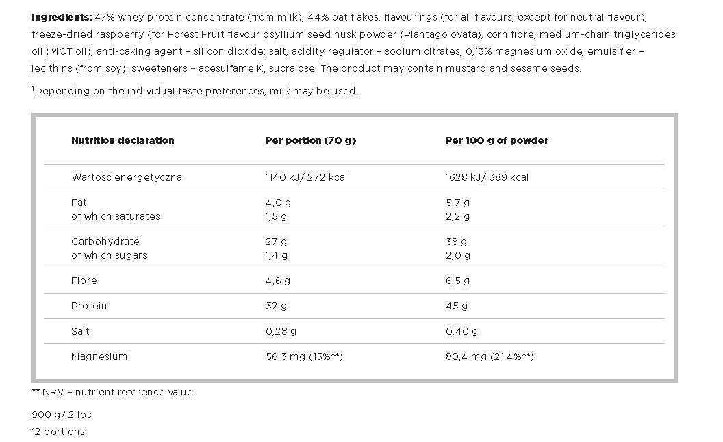 Hi Protein Oatmeal 900 grams