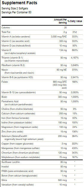 High Potency Softgel Multi - 120 Gel capsules