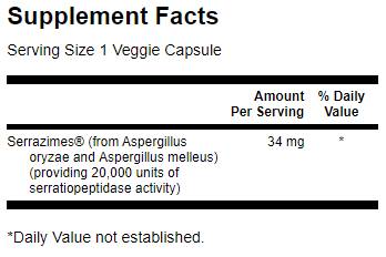 High-Potency Serrazimes 20,000 Units 60 капсули