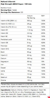 High Strength ABC-Z Vegan - 120 Tablets