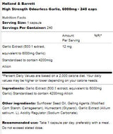 High Strength Odorless Garlic 6000 mg - 240 capsules