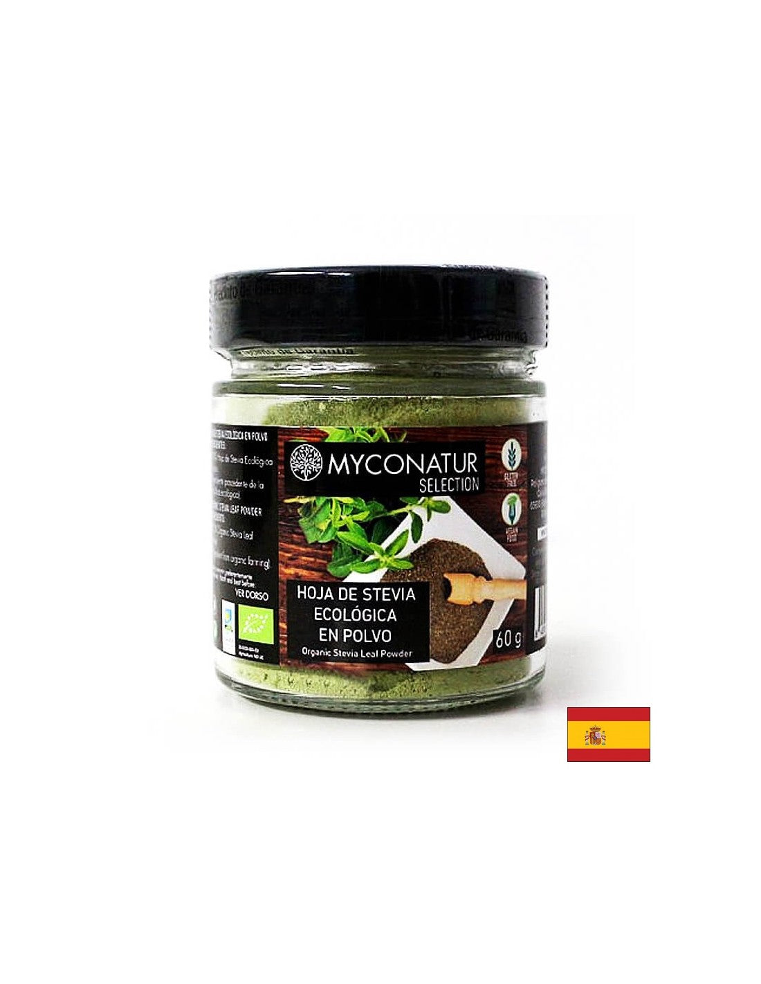 Hoja de stevia, Bio - Organic stevia leaves (powder), 60 g Myconatur