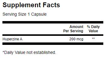 Huperzine A 200 mcg - 30 capsules