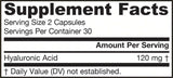 Hyaluronic Acid 120mg - Hyaluronic Acid 60 capsules