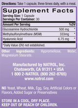 Hyaluronic Acid MSM Glucosamine 90 Caps.
