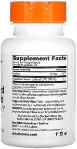 Hydrolyzed Keratin 500 mg | with KeraGLO® - 60 capsules