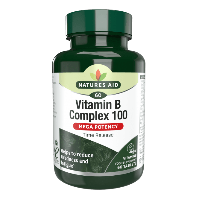 Витамин В Комплекс (Vitamin B Complex 100) 60 таблетки с бавно освобождаване NaturesAid - Feel You