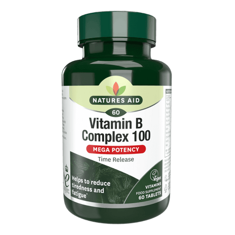 Витамин В Комплекс (Vitamin B Complex 100) 60 таблетки с бавно освобождаване NaturesAid - Feel You