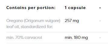 ORGEGANO ACEITE 257 mg | 70% Carvacrol - 60 cápsulas