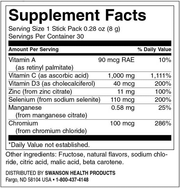 Auxiliar de imunidade com mais vitamina D e zinco | Sabor cítrico 30 pacotes