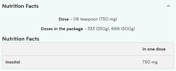 Inositol Powder 500 grams