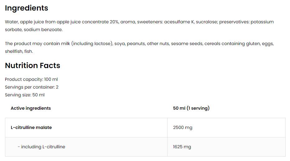 Citruline Schoss | 5000 mg l-citrulline malate 100 ml