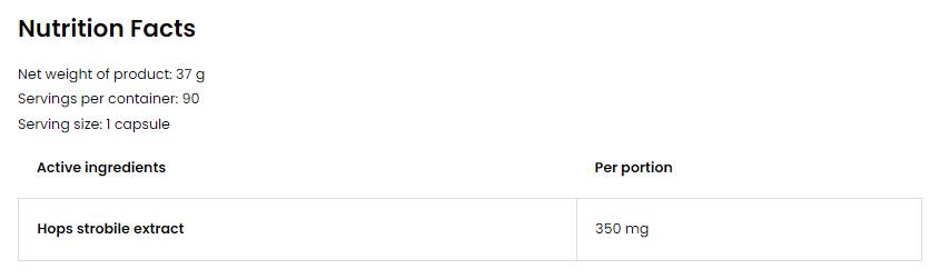 Hops strobile 350 mg | Reiwen 90 Kapselen