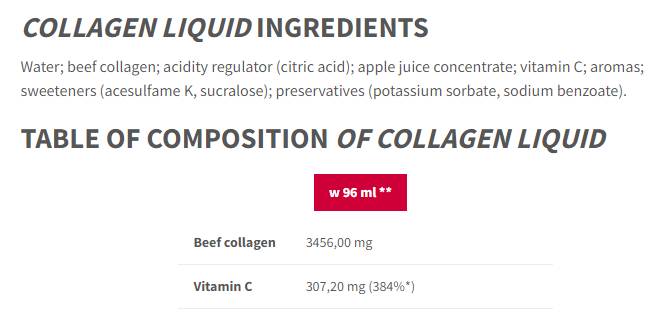 Kollageeni vedelik | Kõrge kvaliteediga veiseliha kollageen C -vitamiiniga - 1000 ml