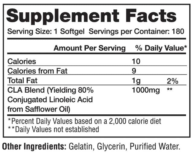 CLA 1000 mg 180 gel capsules