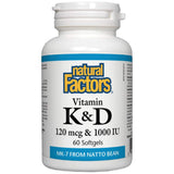 Vitamin K 120 MCG & Vitamin D 1000 IU - 60 Gel Capsules