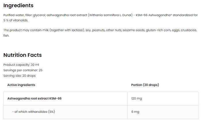 KSM-66 Ashwagandha Drops | Ashwagandha Root Extract 30 ml