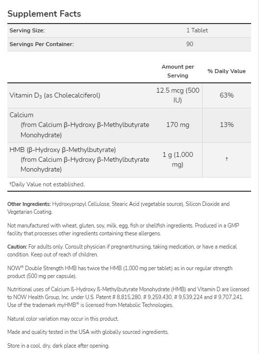 HMB 1000 mg | Topelt tugevus - 90 tabletti