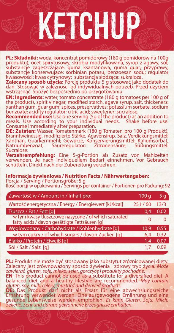 Kečup omáčka | Nízký kalorie - 460 ml