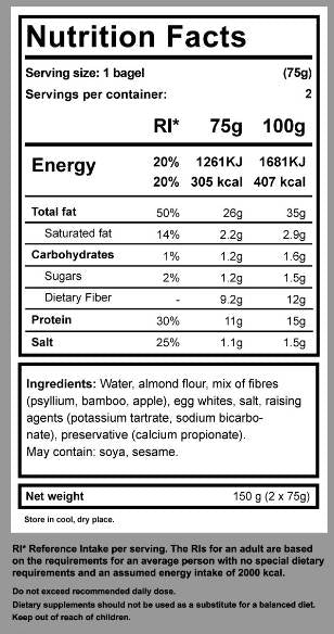Keto Gluten Free Bagels - 150 grams