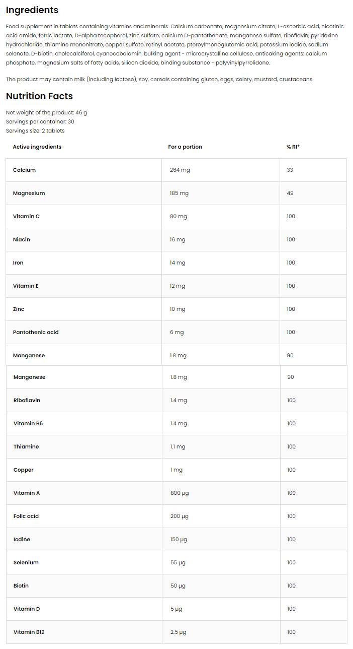 100% Vit & Min - 30 tabletti