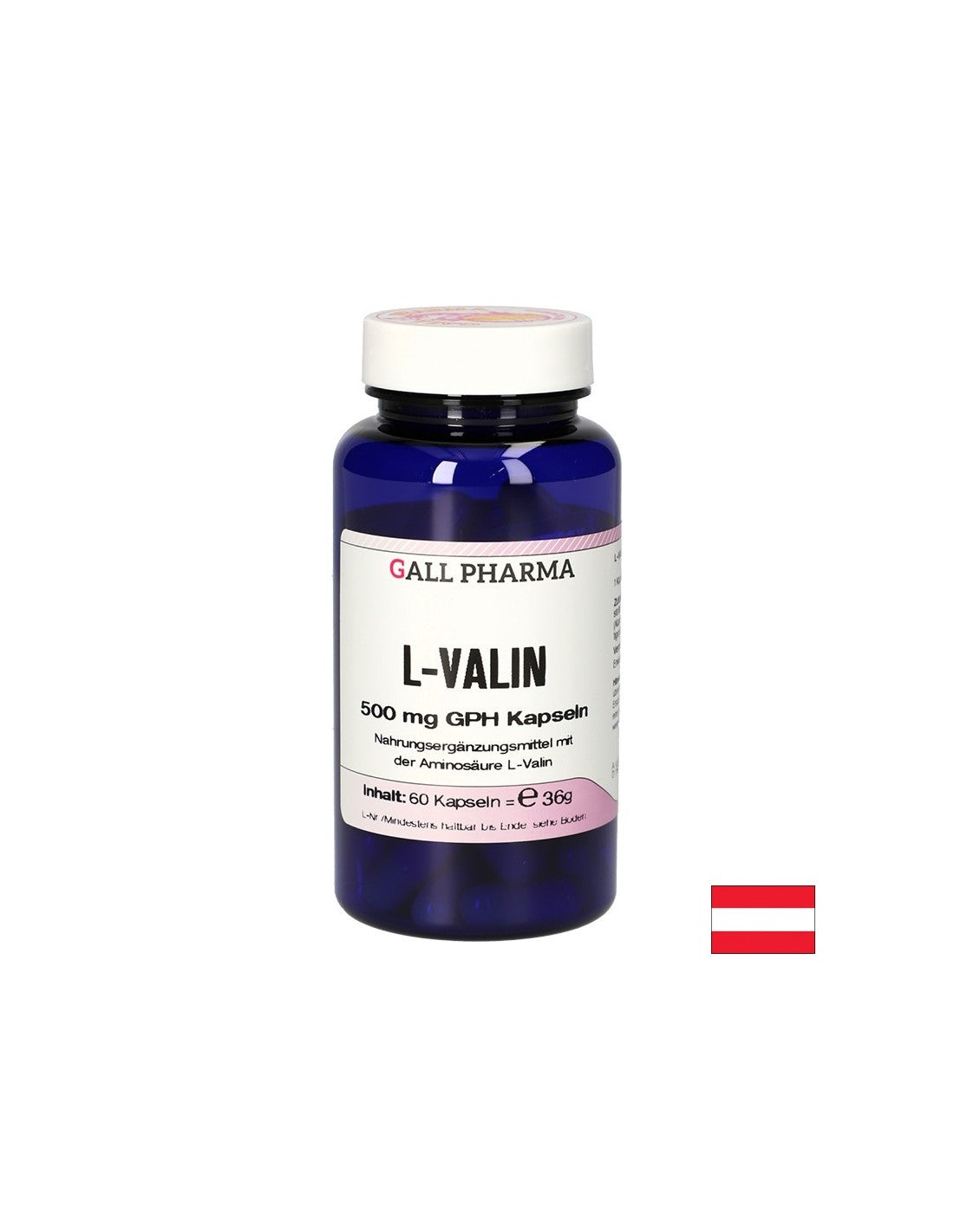 Función muscular: l -valina, 500 mg x 60 cápsulas