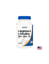Tone and energy - L-Arginine + L-Citrulline (L-Arginine + L-Citrulline), 550 mg + 250 mg/120 capsules Nutricost